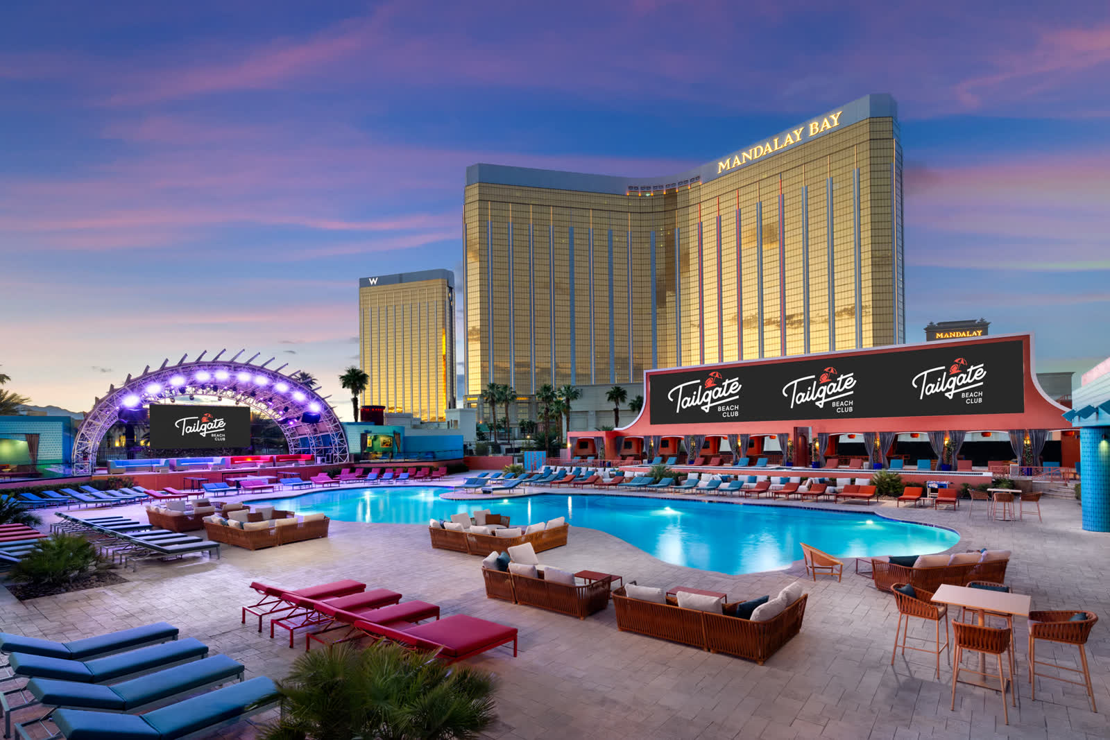 Inside Tailgate Beach Club — the main floor